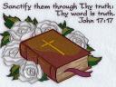 Easter Theme Bible and White Roses Machine Embroidery
