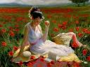 Picnic among Poppies by Vladimir Volegov