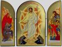 Resurrection of Jesus Christ Wood Triptych Icon