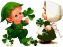 Saint Patricks Day Elf and Girl by Ruth Morehead