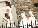 Royal Wedding England Maid of Honour Pippa Middleton with Bridesmaids on the way to Westminster Abbey in London
