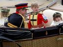 Royal Wedding England Prince Harry with Page Boy and Bridesmaids ride in Carriage towards Buckingham Palace in London