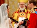 Royal Wedding England Prince William and Catherine Middleton with Archbishop of Canterbury at Westminster Abbey London