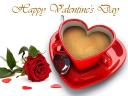 Happy Valentines Day with Cup of Coffe Wallpaper