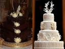 Royal Wedding Close-up of Cakes for Reception in Buckingham Palace London England