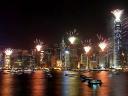 Fireworks on Skyline of Hong Kong Island