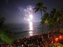 Fireworks over Waikiki Beach in Hawaii