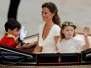 Royal Wedding England Philippa Middleton with Flower Girl and Page Boy traveling along Processional Route in London