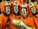 World Cup 2010 Champion Netherlands Supporters with Replica of Trophy