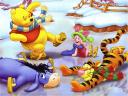 Disney Winter Winnie the Pooh and Friends on Skating-Rink Wallpaper