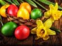 Easter Eggs and Daffodils Wallpaper