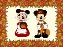 Thanksgiving Greetings with Minnie and Mickey Mouse