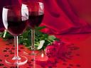 Valentines Day Roses and Wine Background